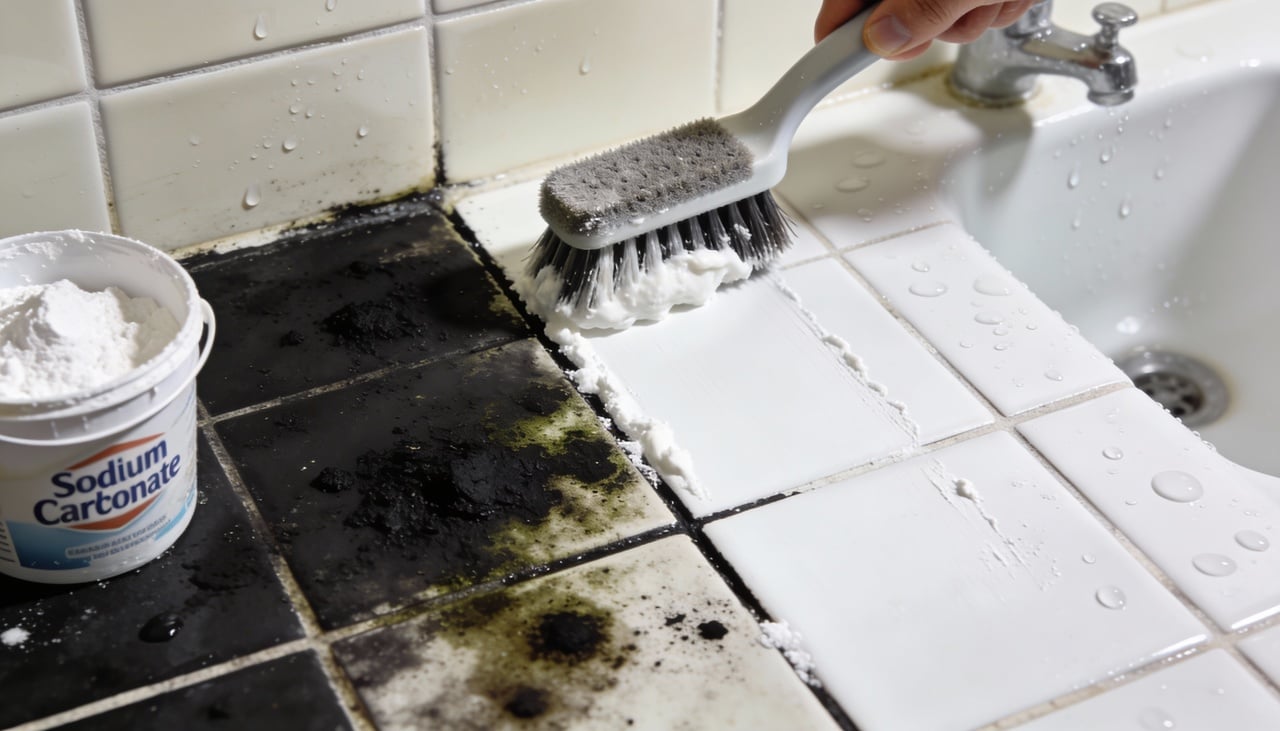 O bicarbonato de sódio atua como um abrasivo leve e um agente alcalino potente que desestabiliza a estrutura dos fungos