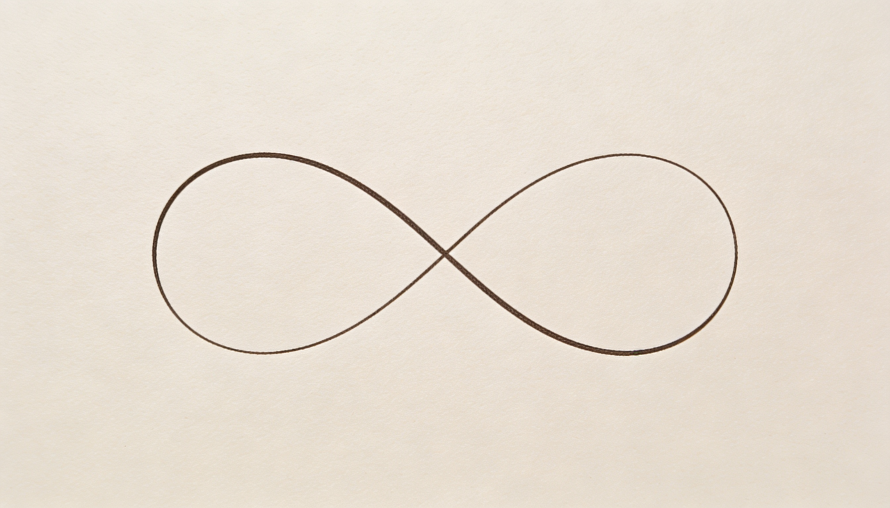 Na matemática, o símbolo do infinito indica uma quantidade que cresce indefinidamente ou uma grandeza sem limite