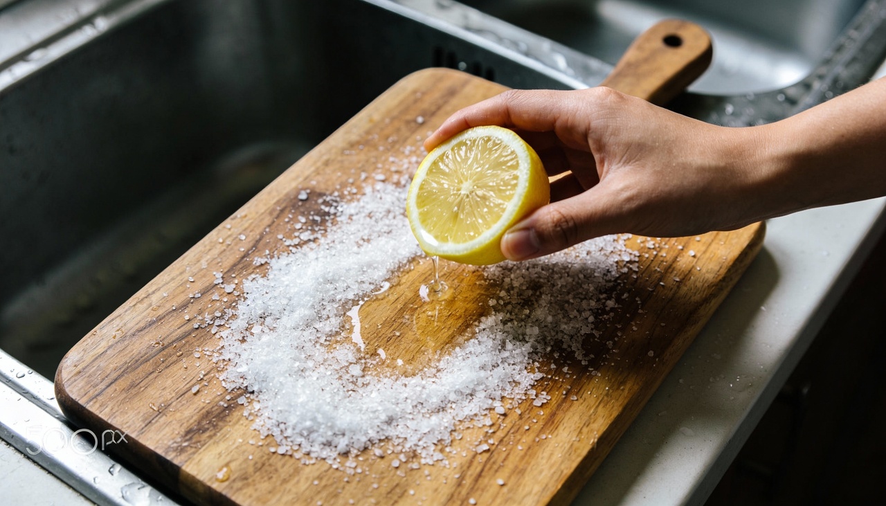 Após cada uso com carnes cruas, peixes ou frutos do mar, faça a higienização completa com limão e sal