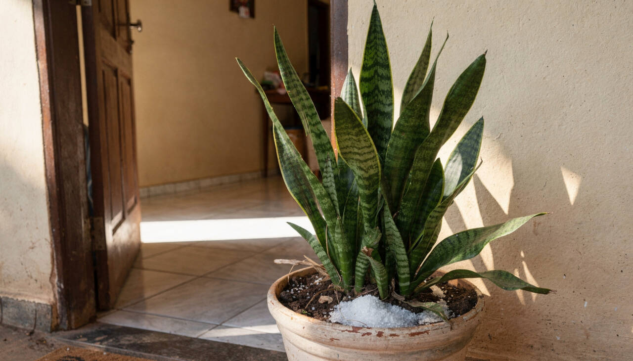 A espada de São Jorge, também chamada de espada-de-ogum ou sanseviéria, é uma planta originária da África