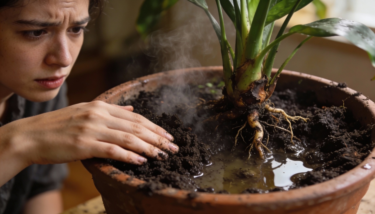 O mau cheiro no vaso costuma indicar que o solo está encharcado e pobre em oxigênio