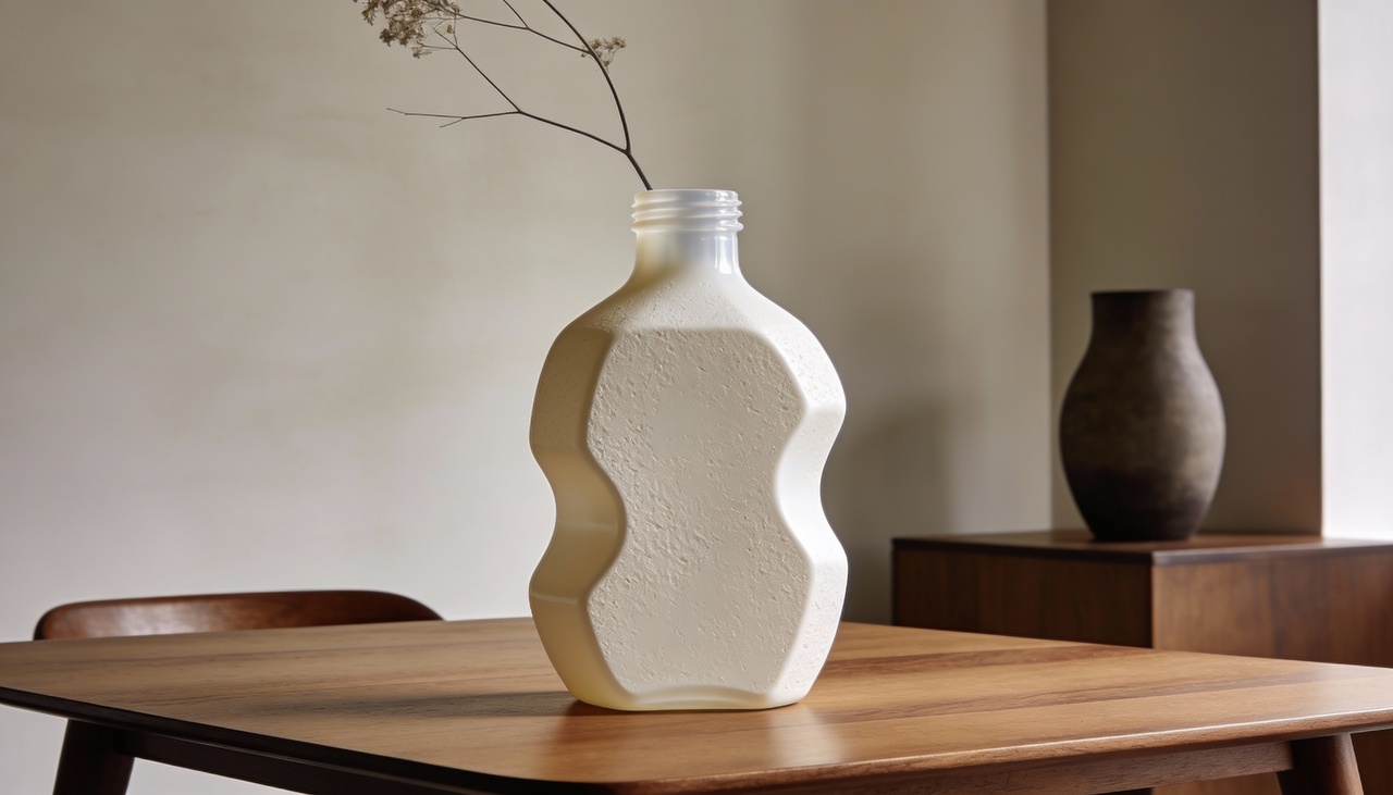 Você inicia o processo cortando a garrafa no tamanho desejado para estabelecer a base da sua nova peça decorativa