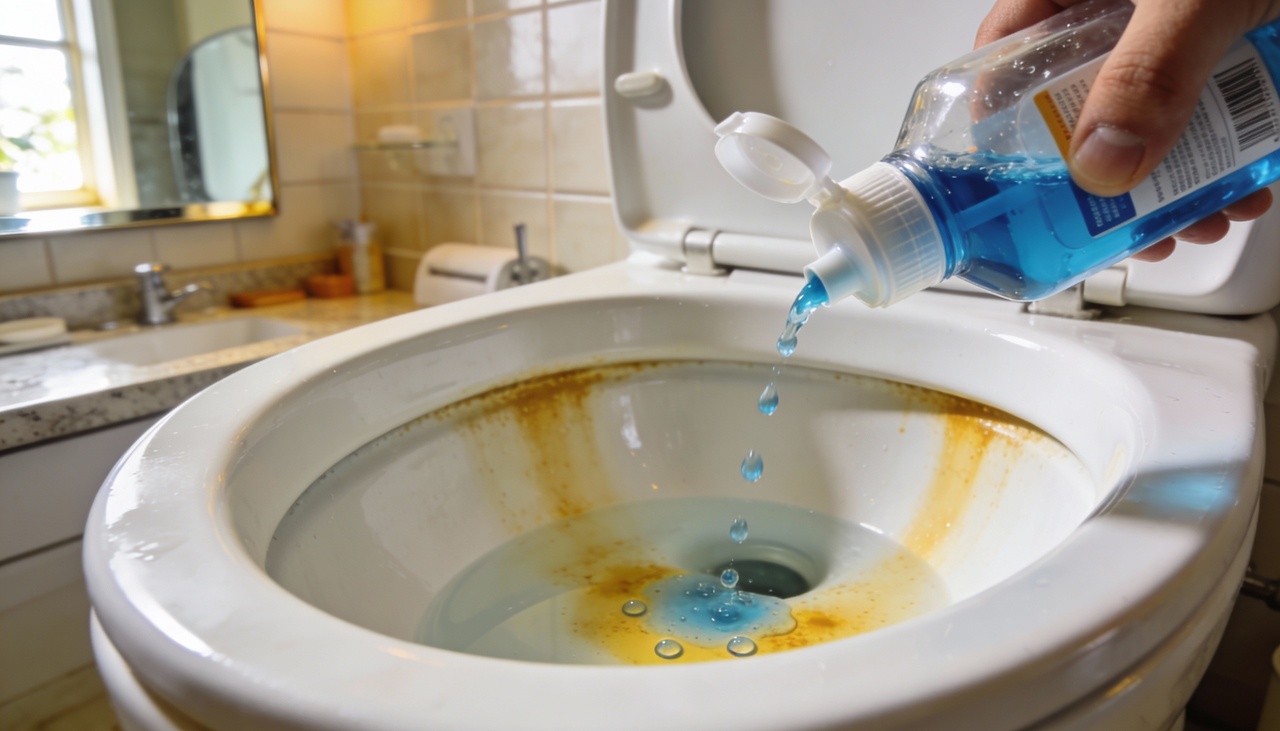 O erro principal é não tirar a água do fundo do vaso antes de aplicar produtos de limpeza