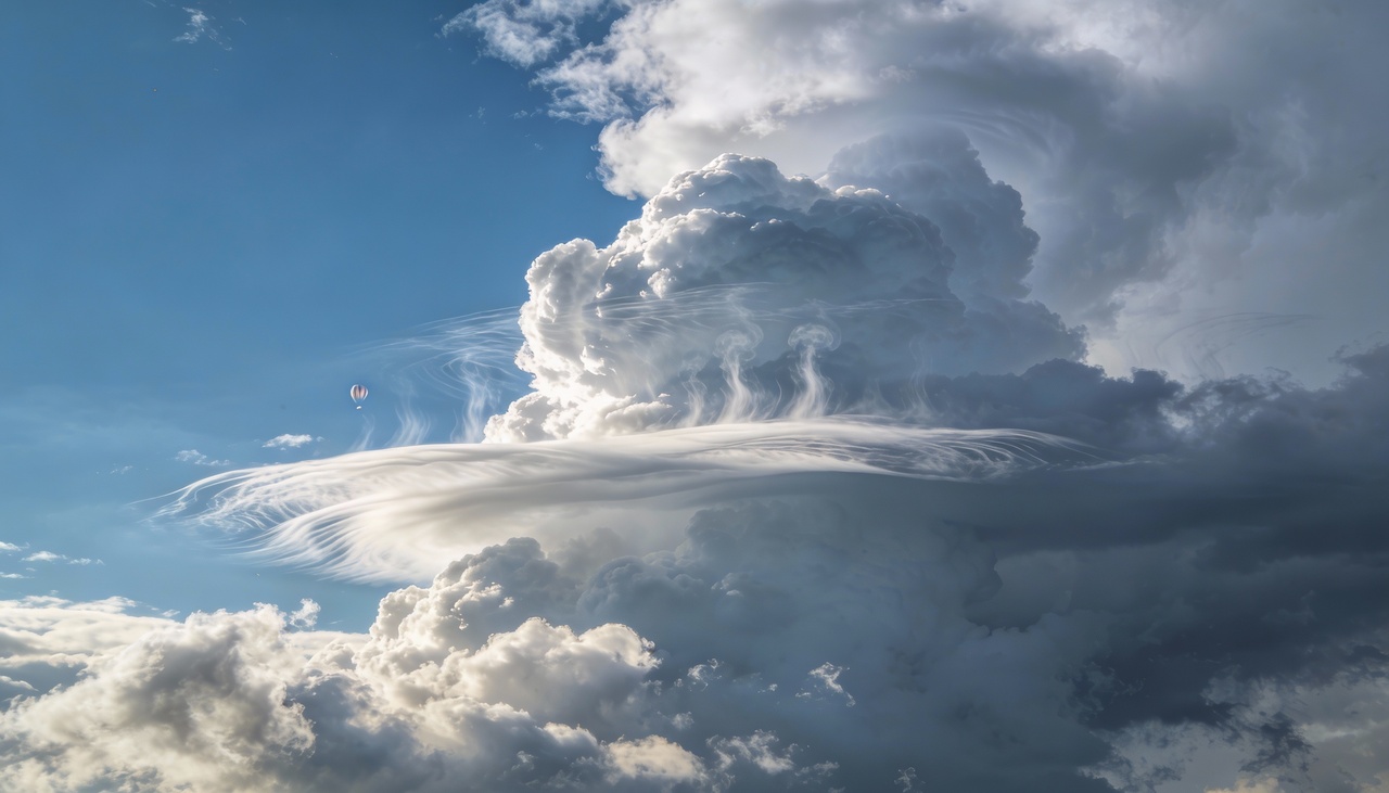 A suspensão ocorre porque a água está distribuída em minúsculas gotículas ou cristais de gelo extremamente pequenos