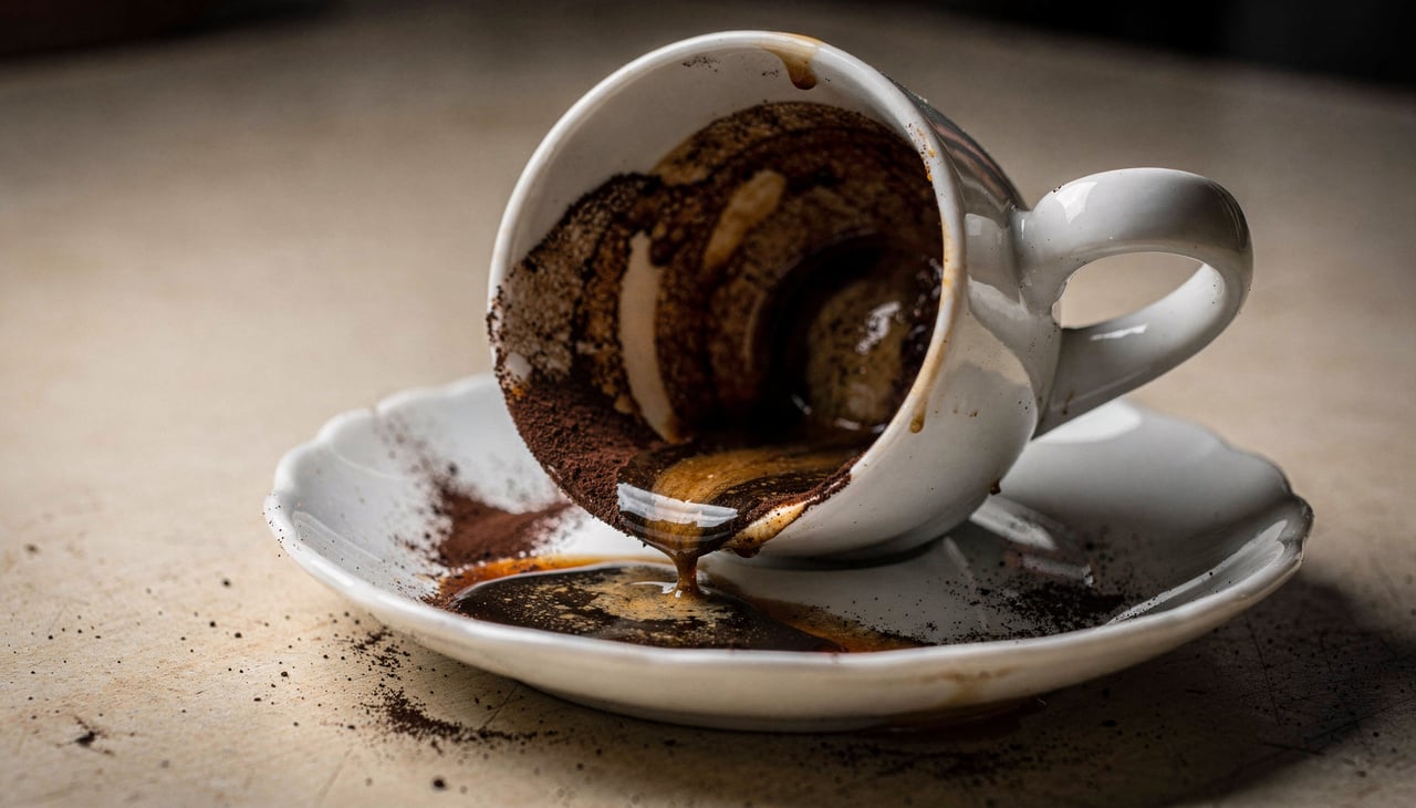 Para que os desenhos apareçam com nitidez nas paredes da xícara, o segredo está em usar um pó de café mais fino e não filtrar totalmente a bebida