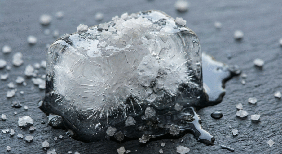 A combinação de gelo com sal provoca uma reação física