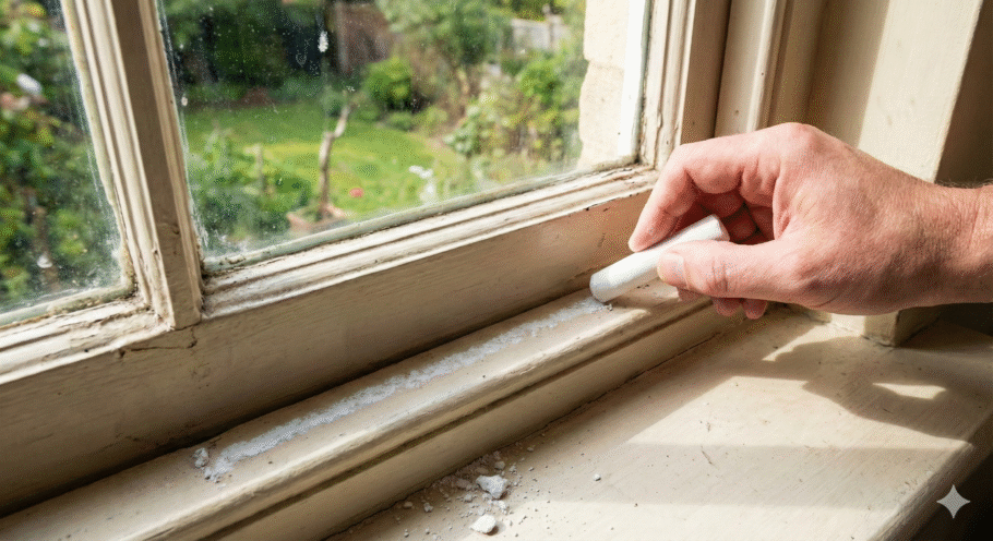 Riscar portas e janelas com giz branco pode ajudar a afastar formigas da sua casa