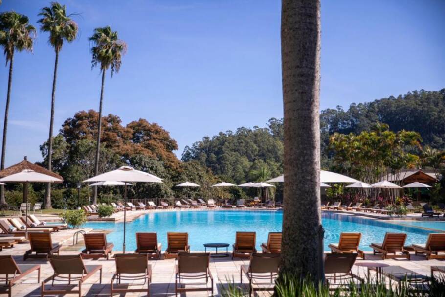 Piscina do Bendito Cacao Family Resort, em Águas de Lindóia