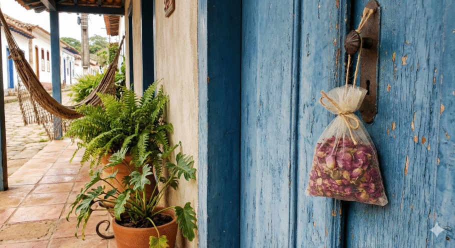 Colocar um saquinho com pétalas de rosas na porta está ligado a simbolismos antigos