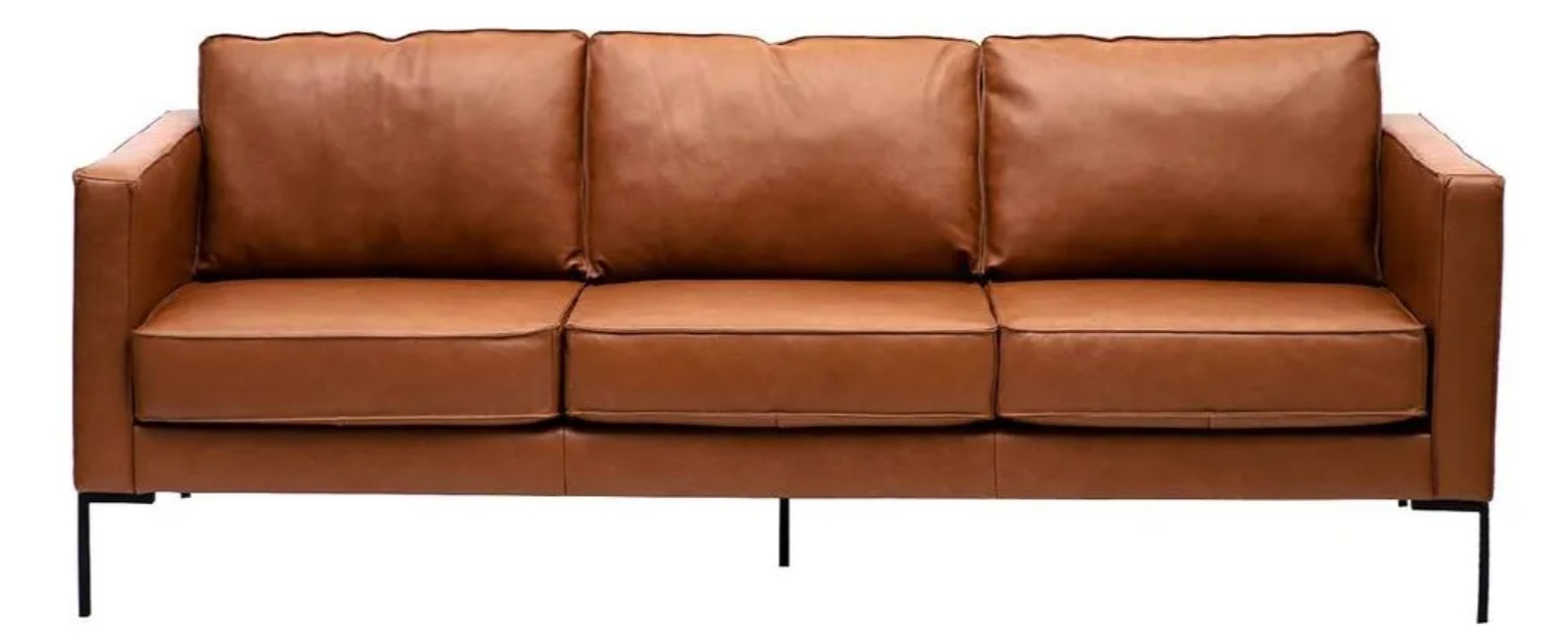 Este sofá de couro natural custa R$6.232,02 na promoção