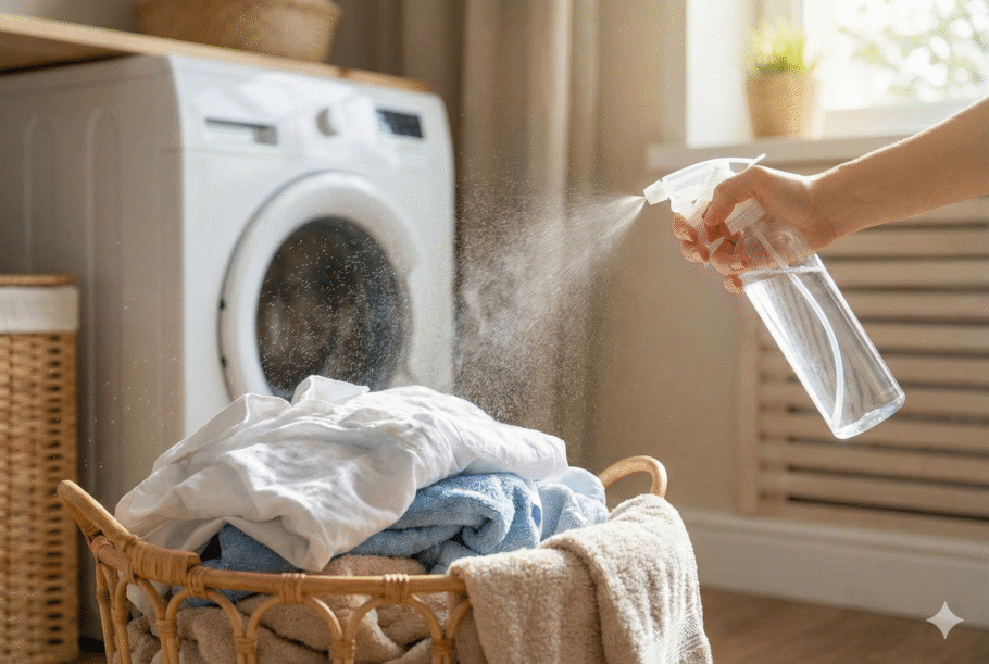 Borrifar vinagre nas roupas antes de lavá-las potencializa a limpeza