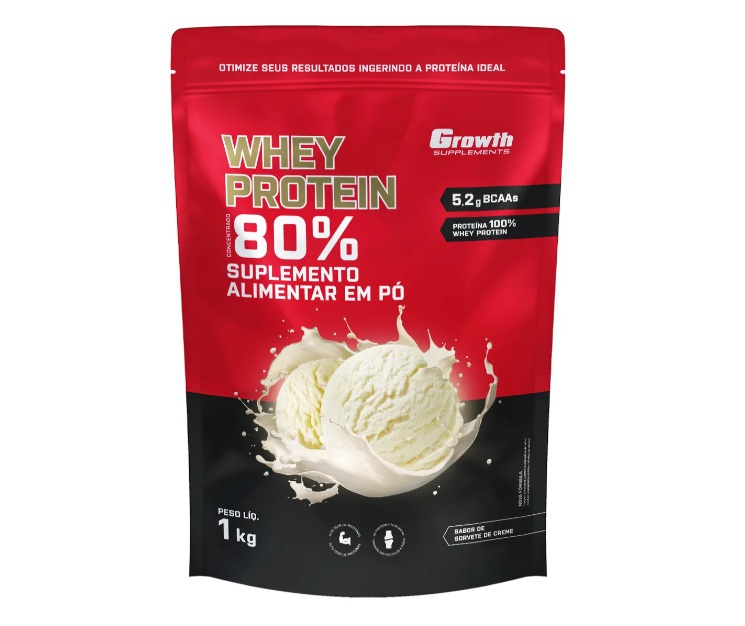 O whey protein da Growth sai por R$159,90 na promoção