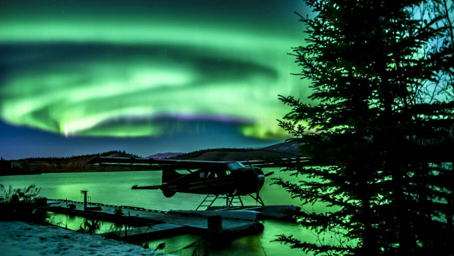 Aurora Boreal em Yukon, Canadá