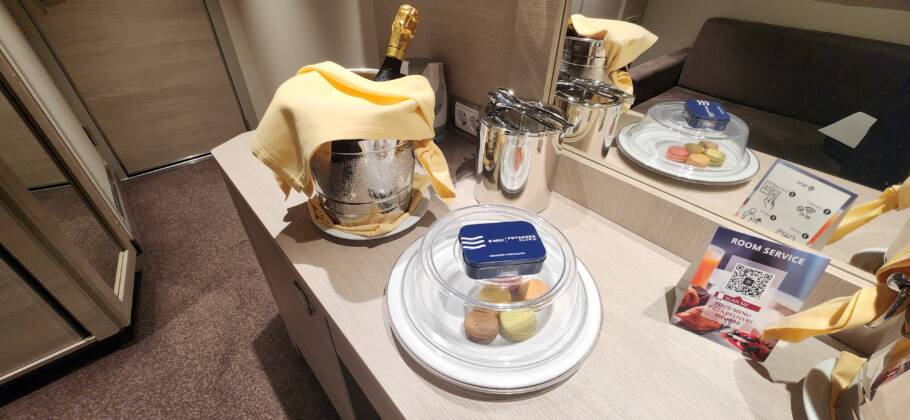 Membros do MSC Voyagers Club, programa de fidelidade da companhia, recebem alguns mimos durante a viagem