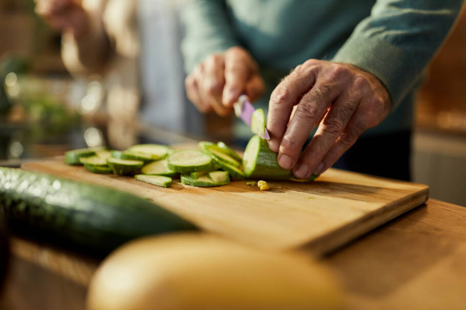 O tamanho e o formato do corte da abobrinha também fazem diferença