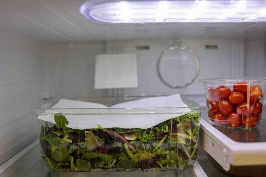 Seguindo esse processo, a alface permanece verde, firme e pronta para saladas ou sanduíches por semanas