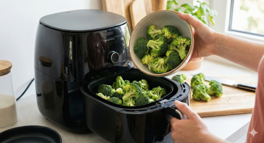 Brócolis cru não deve ser colocado na airfryer