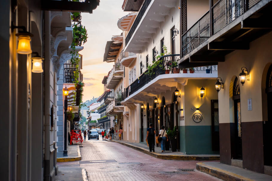 Rua em Casco Antiguo, na Cidade do Panamá