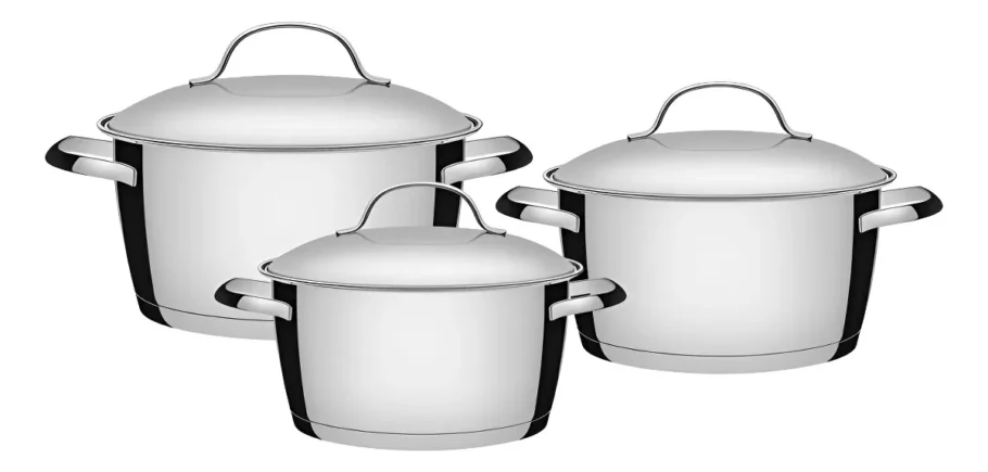 Jogo De Panelas Tramontina Inox Fundo Triplo Allegra 3 Pç por R$352 (18% OFF)