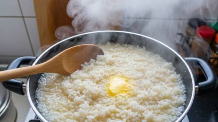 Substituir água por caldo de galinha adiciona camadas de sabor ao arroz