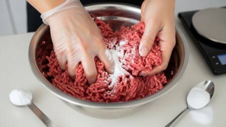 O bicarbonato eleva o pH e reduz a acidez da carne