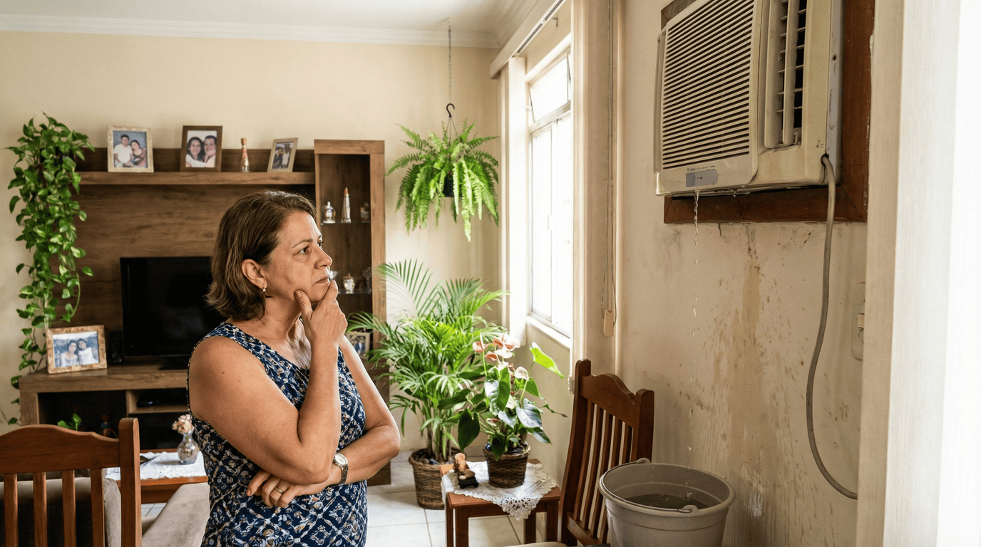 O processo de desumidificação gera naturalmente uma pequena quantidade de condensação