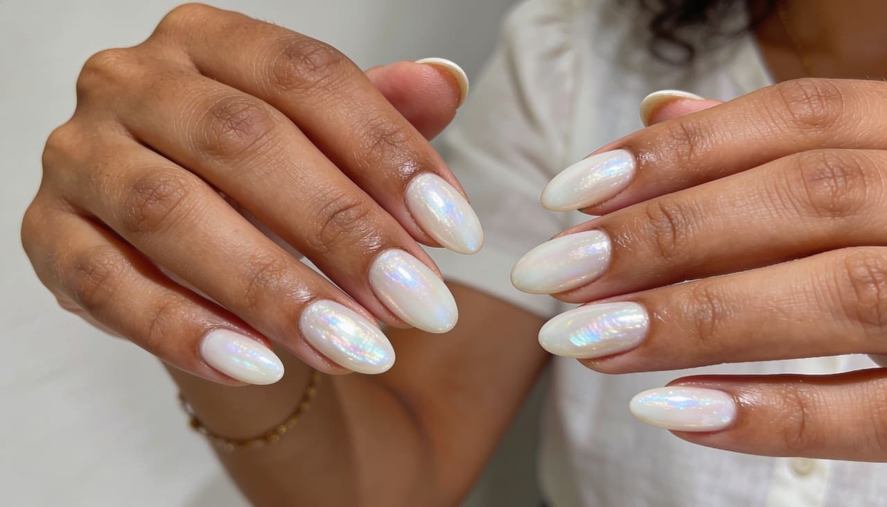 Chamam-se unhas peroladas aquelas em que o esmalte exibe reflexos luminosos semelhantes ao nácar, também conhecido como madrepérola