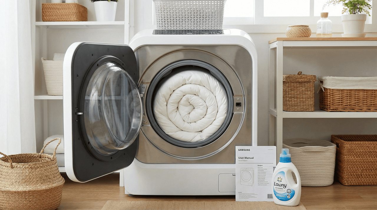 Para quem mora sozinho, o desafio de acomodar um item grande em um tambor limitado requer técnica e muita paciência