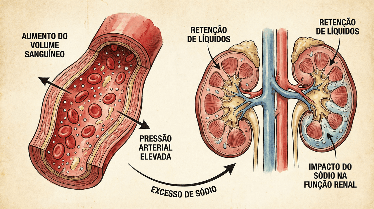 O sódio tem uma característica importante: ele atrai água