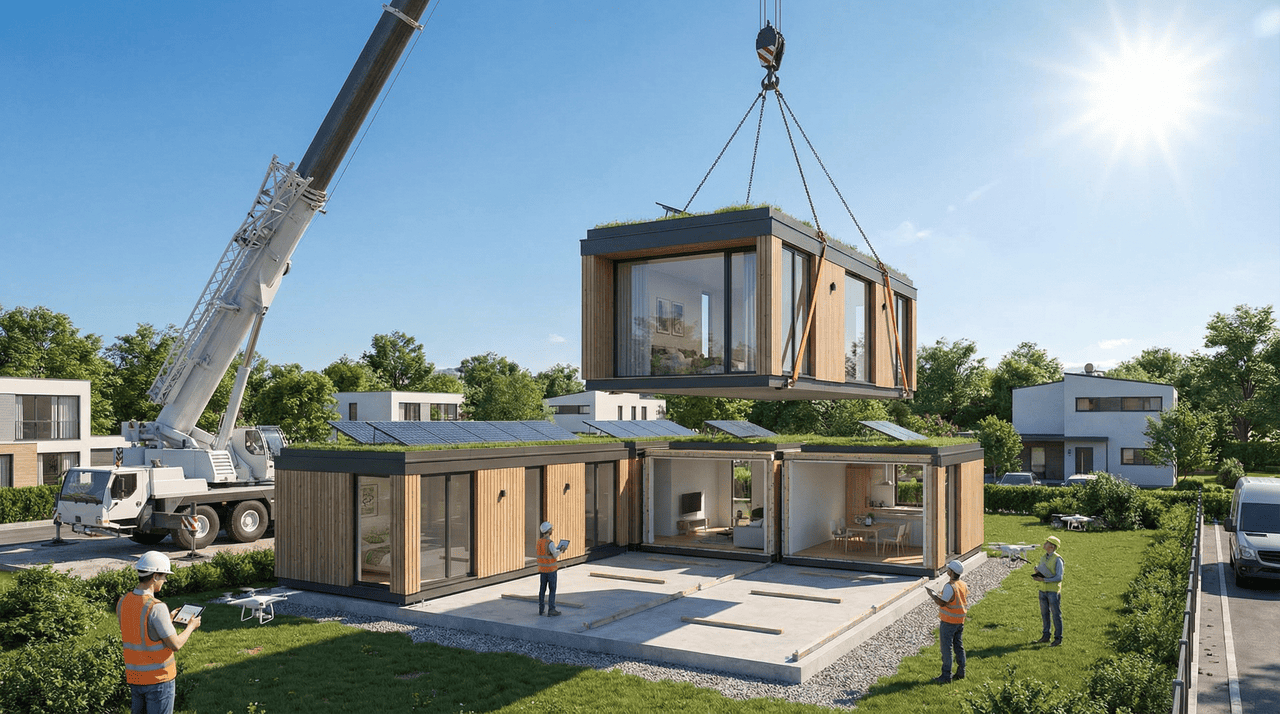 O custo de uma casa modular costuma ser calculado por metro quadrado fechado, semelhante à construção tradicional