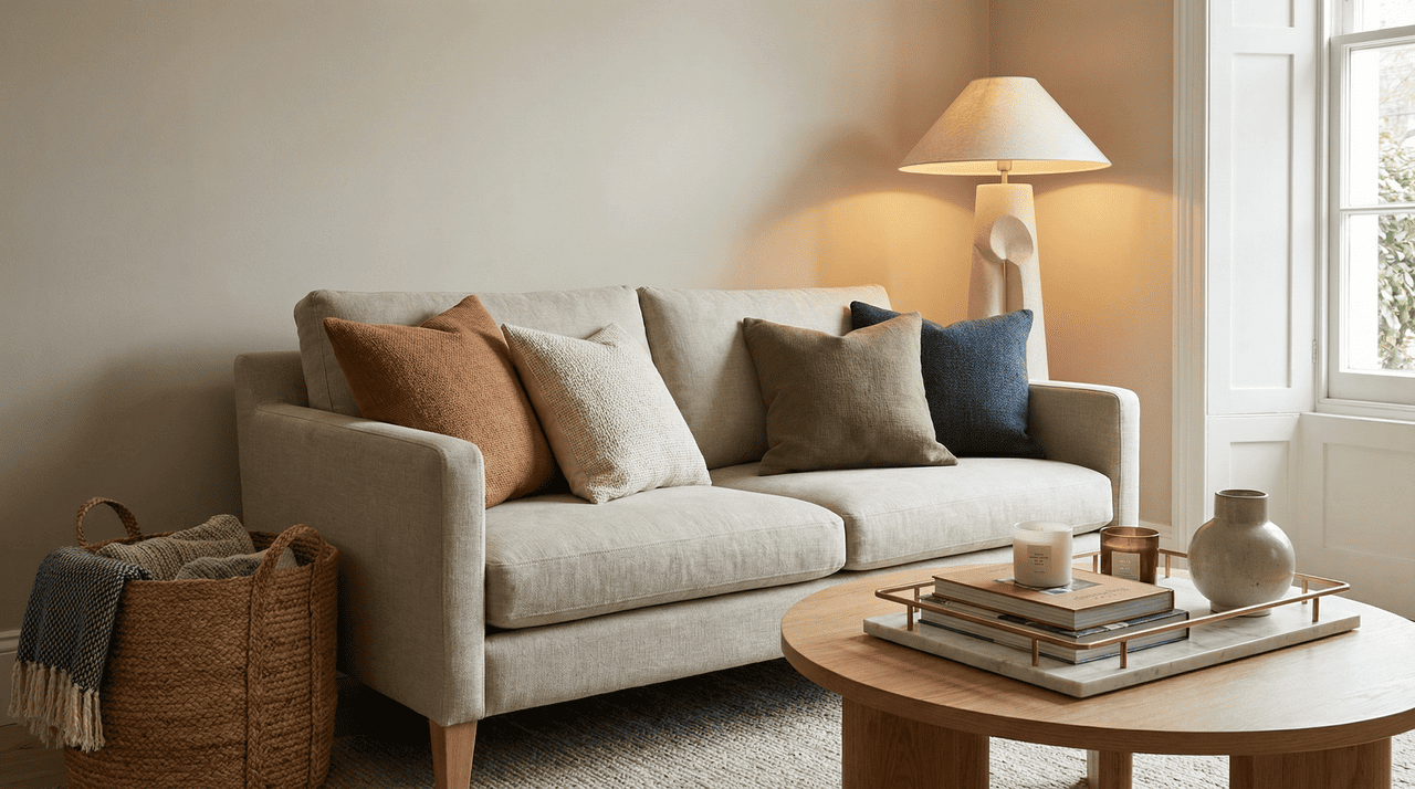 O “Efeito Casa de Rica” na sala está menos ligado ao valor total gasto e mais à combinação de proporção, textura e coerência visual