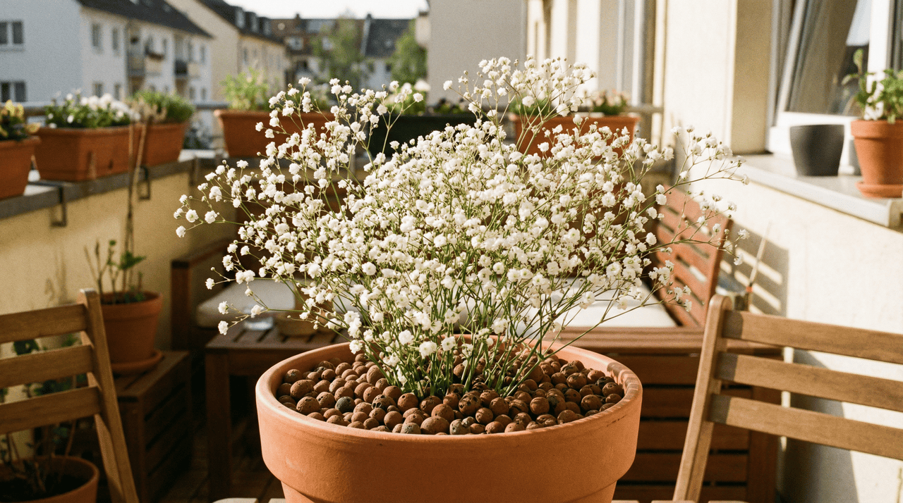 A gipsófila é uma planta de sol pleno, e esse é o requisito mais importante para que ela floresça com intensidade