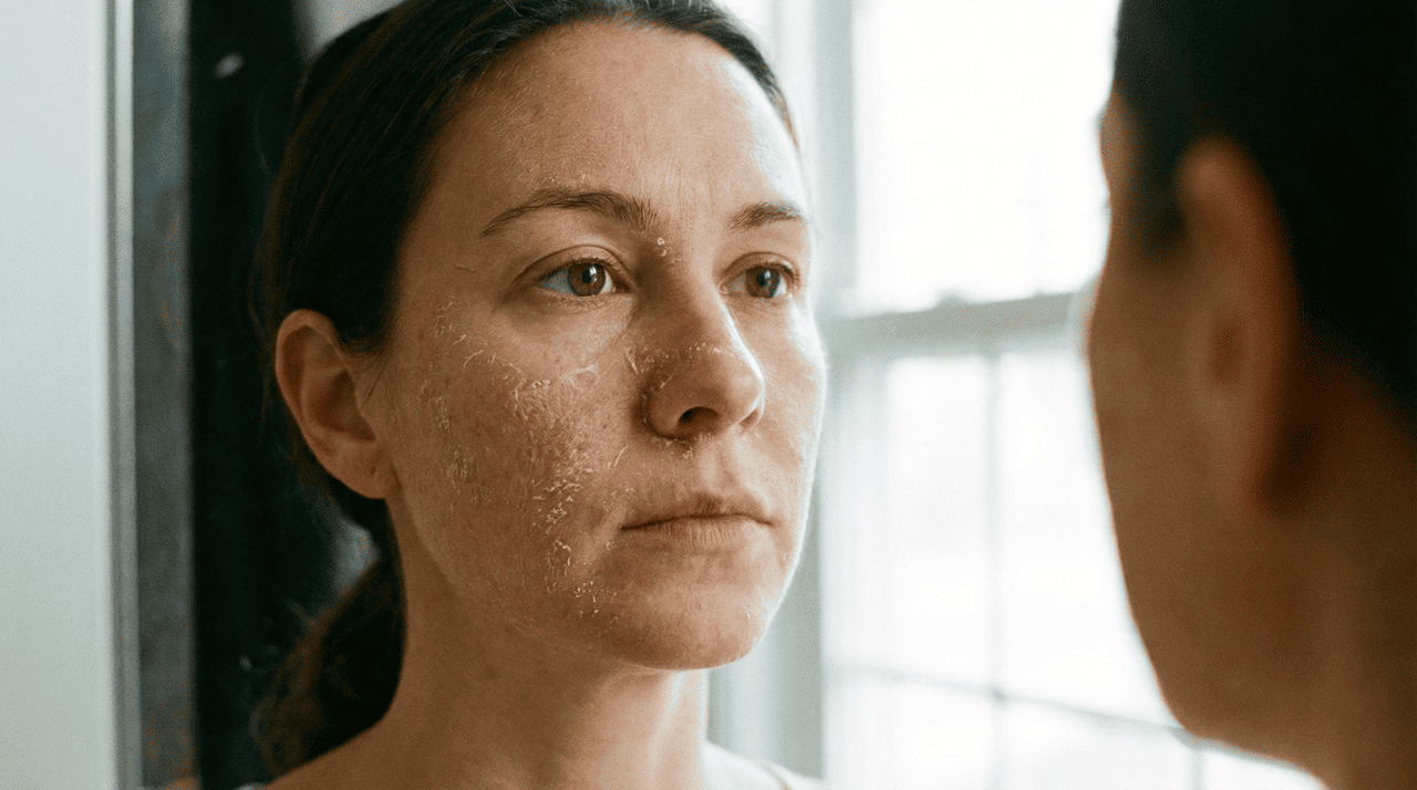 Quando a pele descama sem causa aparente, isso costuma indicar que a camada mais superficial está se renovando de forma acelerada ou desorganizada