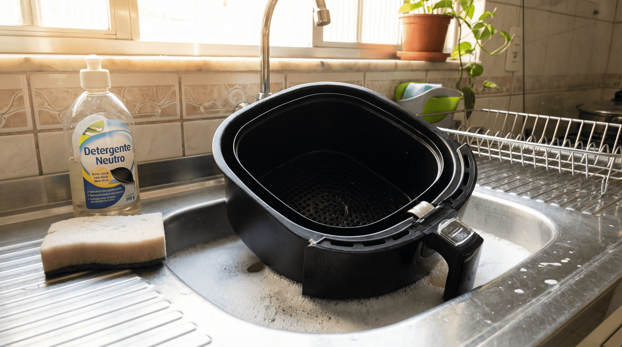 A aplicação da água aquecida atua diretamente na quebra das moléculas dos resíduos de gordura que se acumulam nas paredes internas após o preparo de diversos alimentos