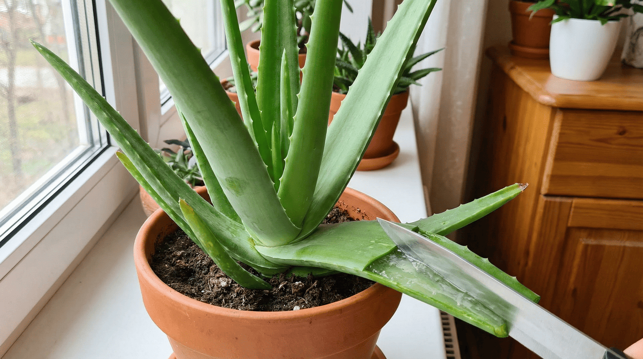 A babosa armazena água e nutrientes nas folhas, que são também o principal órgão de fotossíntese da planta