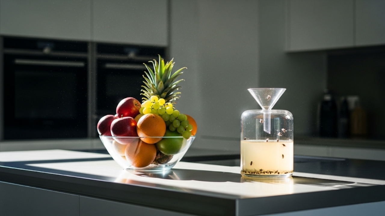 Elimine moscas de frutas naturalmente e mantenha sua cozinha impecável e segura.