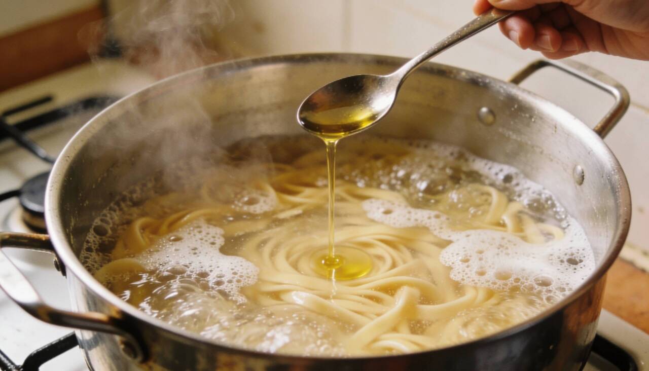 O truque do óleo no macarrão funciona de verdade, mas só se você entender por que ele ajuda