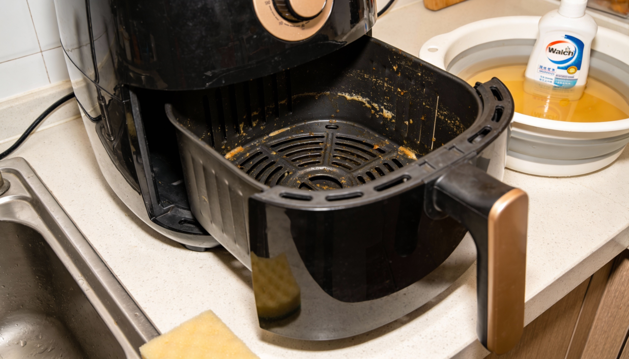 A falta de higienização adequada na fritadeira sem óleo favorece o acúmulo de gordura