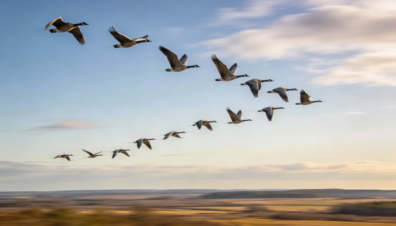 esses viajantes alados observam as estrelas e a posição do sol para manter a rota correta