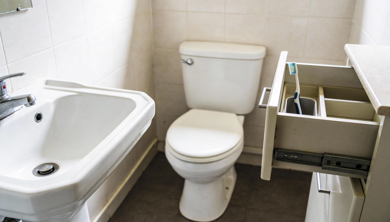 O movimento da água durante a descarga gera o chamado “aerossol de vaso sanitário”