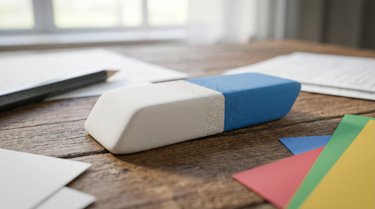 Existe um mito muito popular de que a parte azul foi criada para apagar tinta de caneta