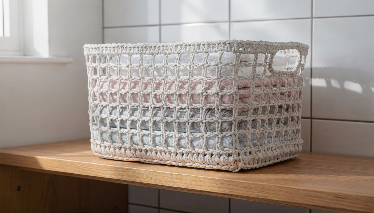 O uso do crochê moderno com materiais de alta qualidade oferece uma estrutura respirável que é fundamental em locais de lavagem