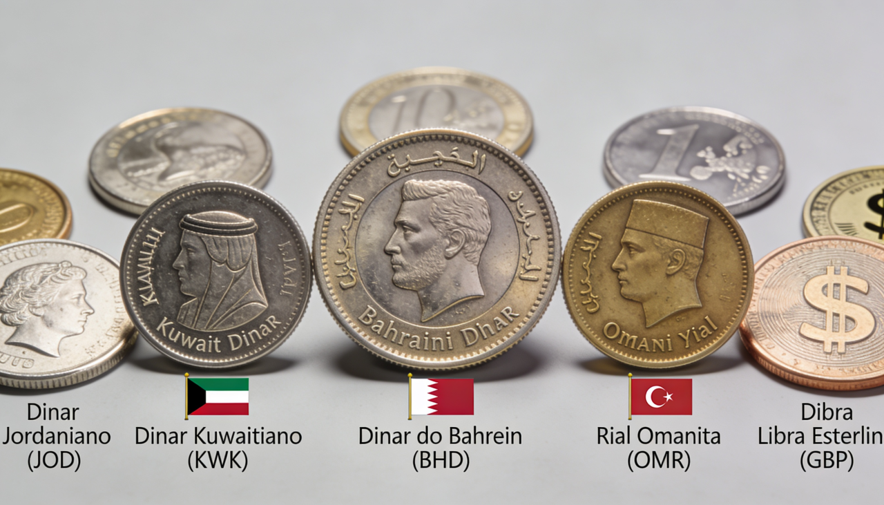 O principal critério utilizado é quanto vale uma unidade dessa moeda em relação ao dólar americano