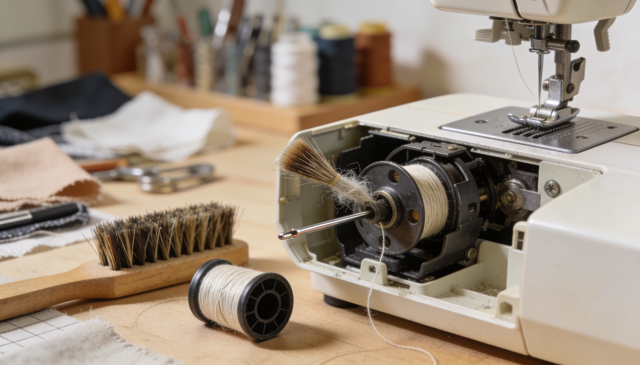 O motivo da sua máquina de costura estar "mastigando" o tecido e como resolver em segundos