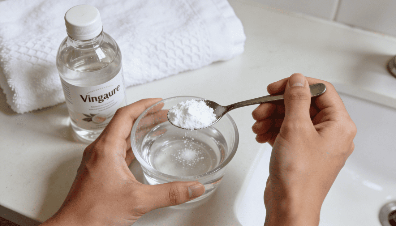 O vinagre apresenta propriedades particulares que beneficiam significativamente cabelos grisalhos