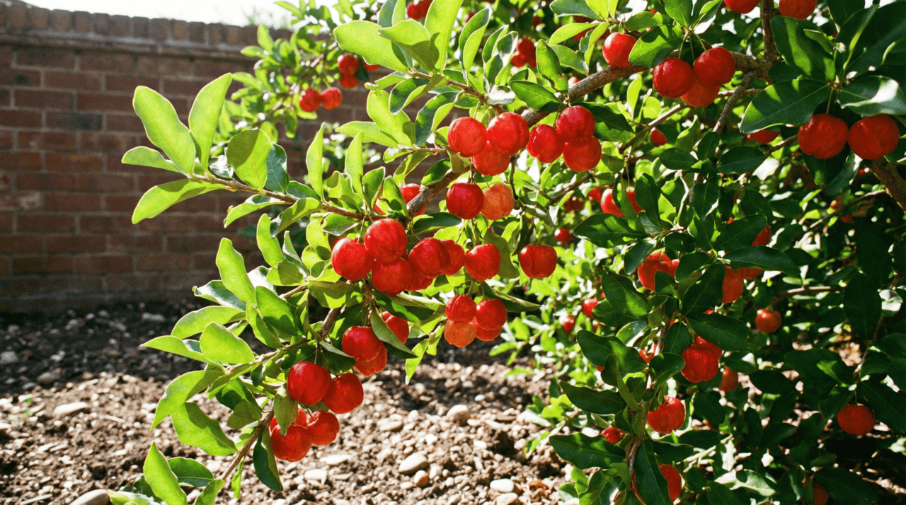 O crescimento da aceroleira é considerado relativamente rápido para uma frutífera de jardim, especialmente quando comparado a outras árvores de porte similar