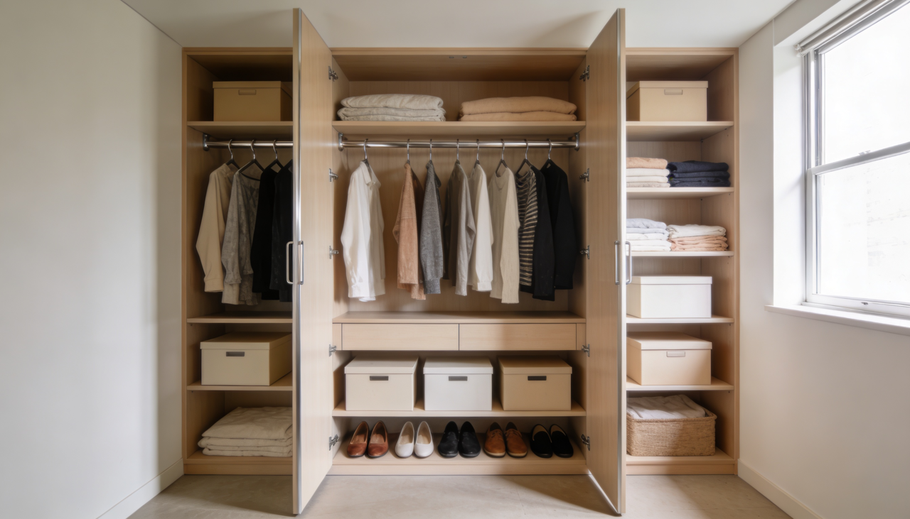 o closet funcional pode ser montado com estruturas prontas