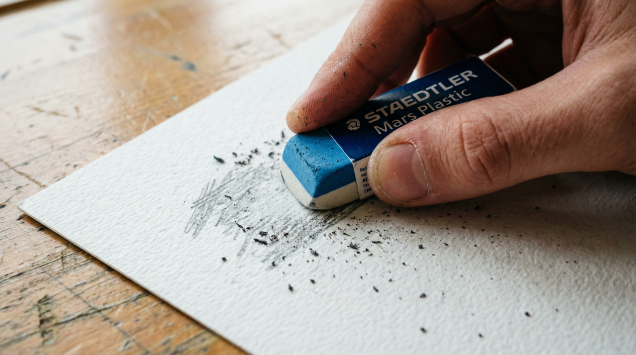 Existe um mito muito popular de que a parte azul foi criada para apagar tinta de caneta