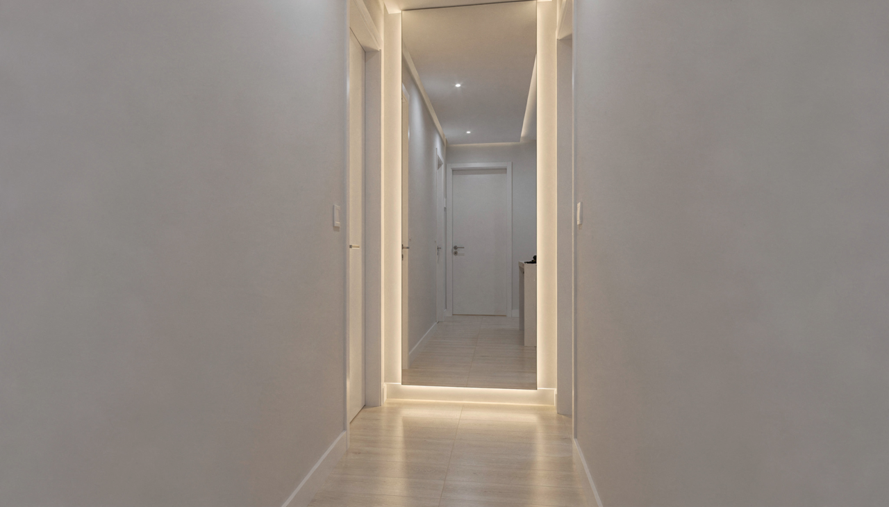 Espelhos ampliam ambientes ao refletir luz e criar sensação de profundidade.