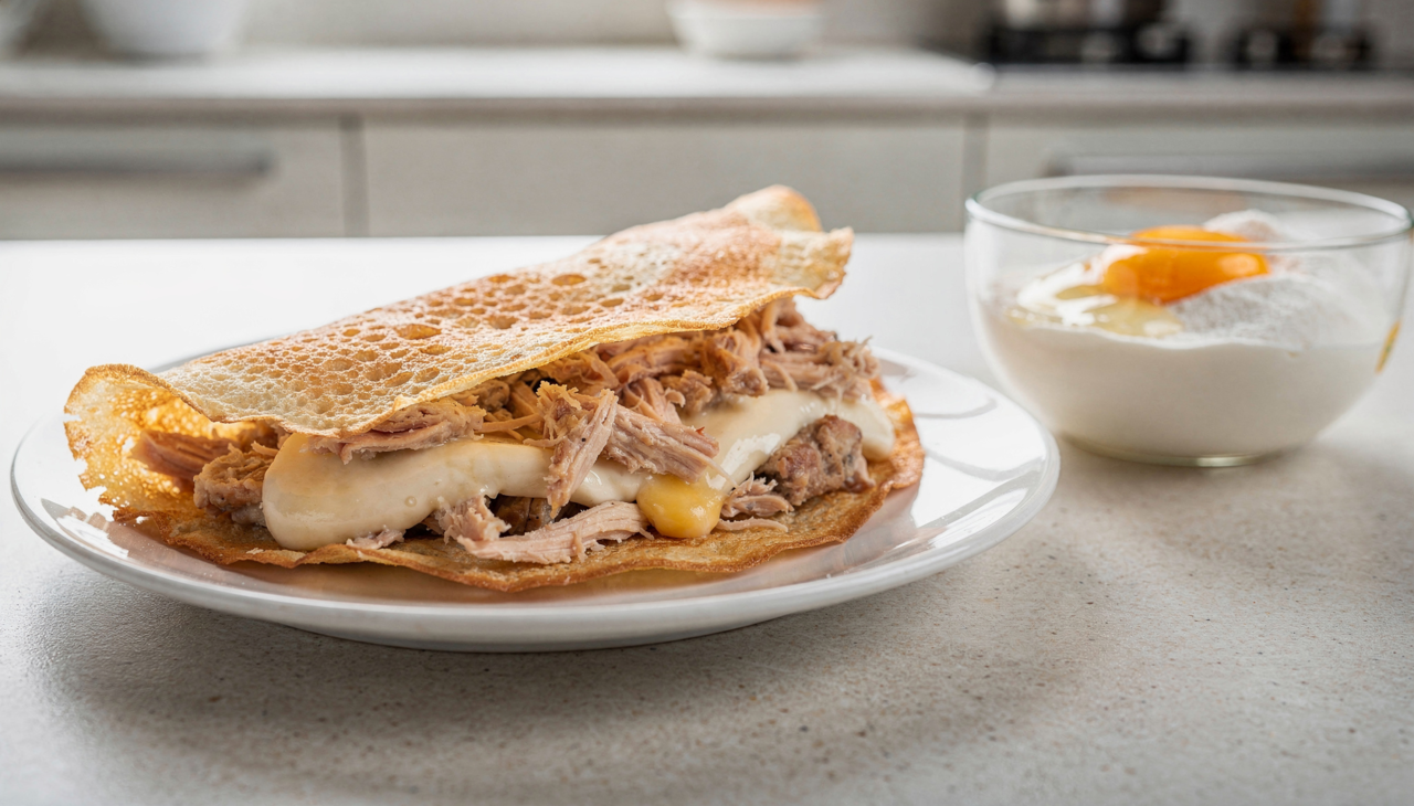 A união da goma com o ovo cria uma estrutura alimentar de baixo índice glicêmico